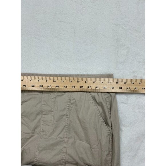 Torrid Womens Beige Midi Skirt With Drawstring Ruched Sides & Button Size 0 - Picture 4 of 8